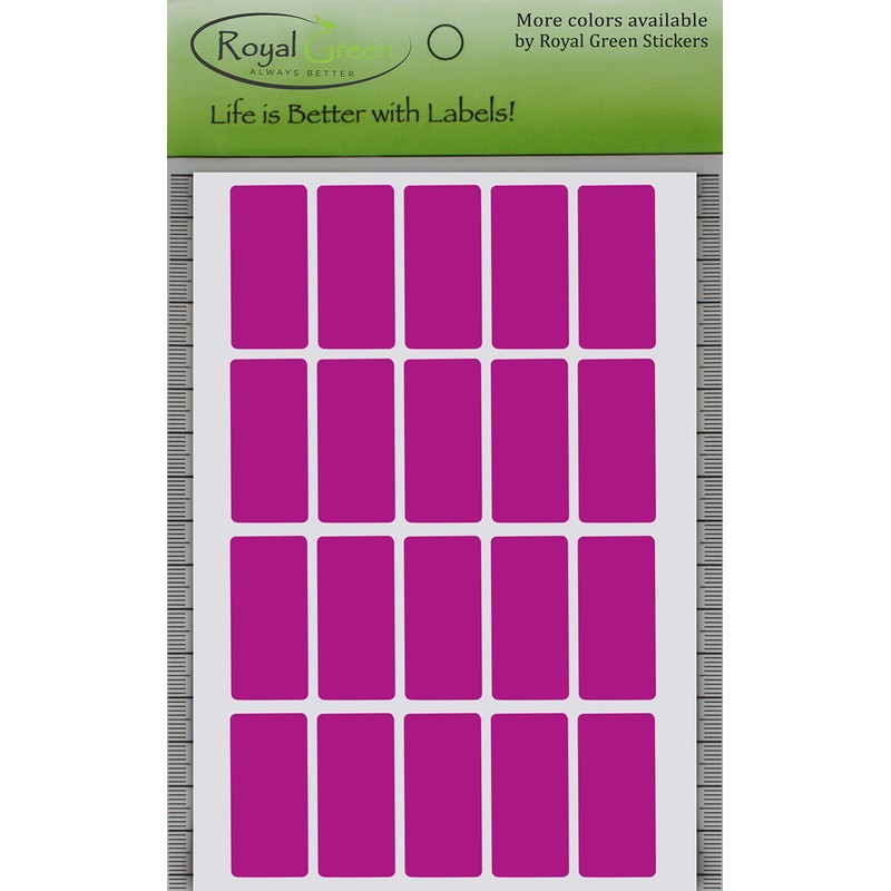Purple Rectangle Stickers 1.57 Inch X 0.75 Inch - Color