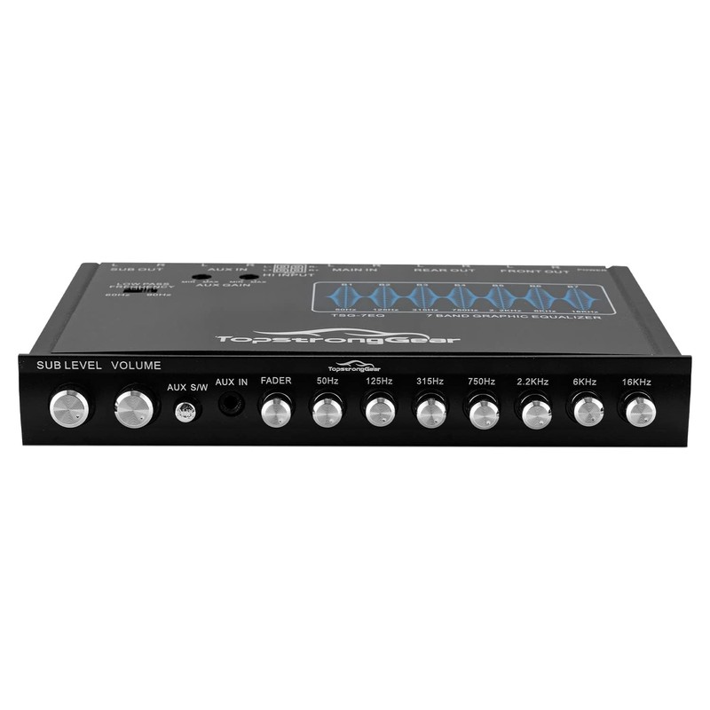 TOPSTRONGGEAR TSG7EQ 7-Band Car Audio Graphic Equalizer with Front 3.5mm