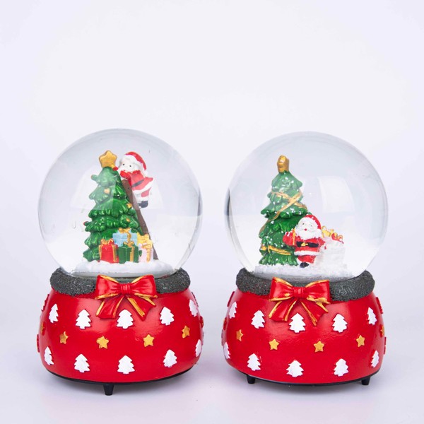 Musical Christmas Snowglobe Large Water Ball Features Christmas Santa On