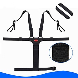 Magnolora 2 Packs Harness Safe Seat Belt, Magnolora 5-point Adjustable Baby Chair Stroller Safety Straps for Baby Highchairs, Baby Stroller, Pushchair, Car Baby Seat, Baby Dining Chair etc