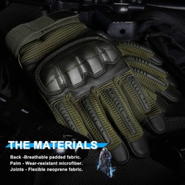 WTACTFUL Tactical Gloves, Touchscreen Motorcycle Gloves, Men's MTB Gloves for Motorcycle, Bicycle, Airsoft, Paintball and Other Outdoor Activities