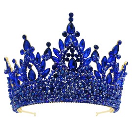 Tiaras y coronas grandes para mujer, coronas de vidrio alto, coronas de desfile de diamantes de imitación, diadema de princesa de quinceañera para boda, cumpleaños, graduación, fiesta, disfraz de