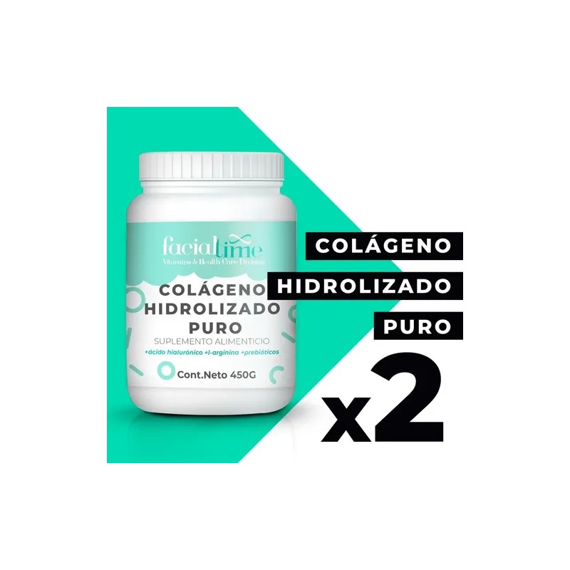 Facial Time 2 Colageno Hid Puro + Ácido Hialurónico 450gr