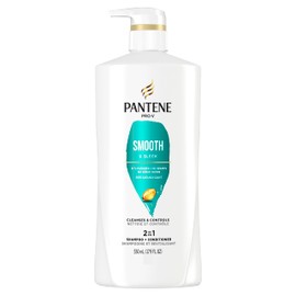Pantene PRO-V Smooth & Sleek 2in1 Shampoo and Conditioner, 17.9oz/530mL