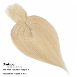 Silk-co Clip-In Real Hair Topeer Real Hair Pieces Real Hair Toupee Hair Extensions with Fringe Pony Hair Extensions for Women 7A Real Human Hair 35 cm - 44 g 613# Bleach Blonde