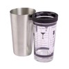 Boston Shaker with Recipes, Stainless Steel and Glass - 16