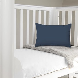 Pizuna Toddler Pillow Cases 33 x 46 cm, Dark Blue, 400 Thread Count 100% Long Staple Cotton Crib Pillowcase Set of 2, Soft Sateen Weave Baby Pillow Cover