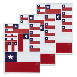 CANTENDO 3Pack Chile Flag Decal - Chileans Flags Reflective Vinyl Car Stickers - for Car Window Bumper Waterproof Sticker (12 x 8.5 Inch)