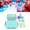 16PCS Set Bento Box Reusable 1300ml 4 Compartment Adult Lunch