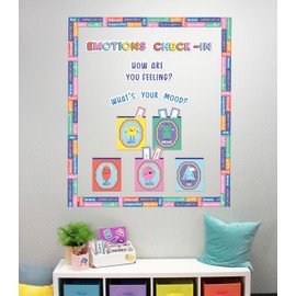 Carson Dellosa Pre-Punched We Stick Together 46-Piece Emotions Check-in Bulletin Board Set, Calming Corner Accents, Feelings Chart, Mood Board and More, Calm Down Corner, SEL Classroom Décor
