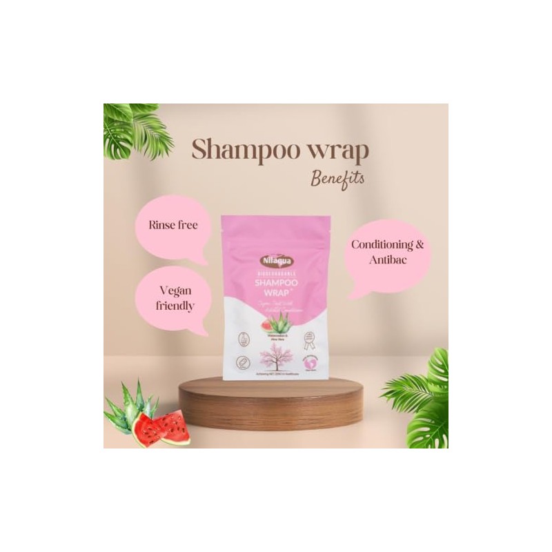 Nilaqua NO Rinse Shampoo & Conditioner Cap - 100% Biodegradable