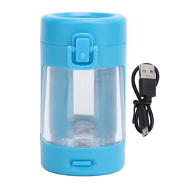 Magnifying Jar Portable Rechargeable Keep Humidity Mini Air Tight Storage Stash Jars with LED Light Blue