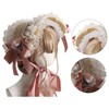 Tea Party Sun Hat Straw Plaited Lace Ribbon Tie Flowers