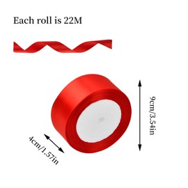 Dokpav 5 Rollos Listón Satinado Decoracion, Cinta de satén de Colores de 4cm de color sólido, cinta de satén, Alta Densidad Lazos Decorativos DIY Para Bodas Cumpleaños Ramos Tocados Envolver Regalos