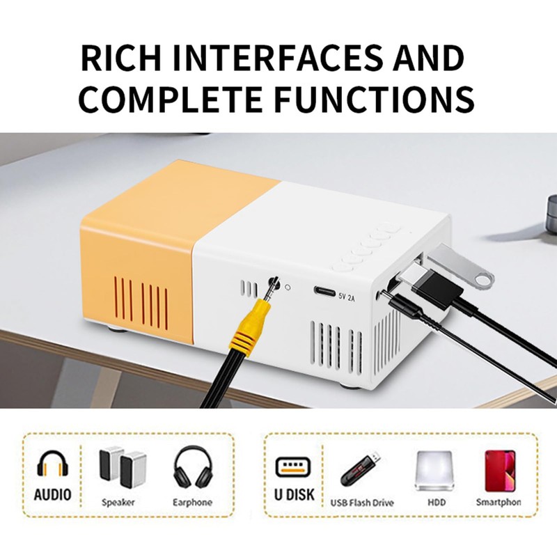 Smart Projector, 1080p Portable Projector, 6000LM Brightness for Home Entertainment,