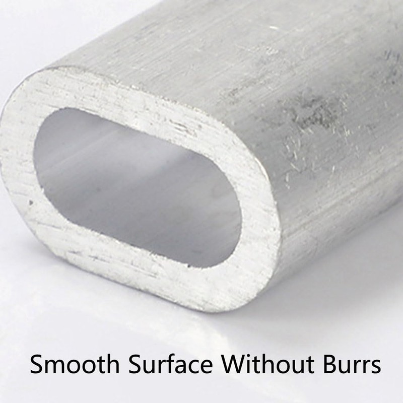 100pcs Wire Rope Crimp Sleeves 1mm Elliptical Aluminum Sleeves Crimping