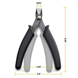 trueCABLE Precision Sharp Flush Cutter, 5” Side Cutting Pliers, Hardened Carbon Steel Tool, Durable Construction, Cut Wire Up To 16 AWG, 5 Pack
