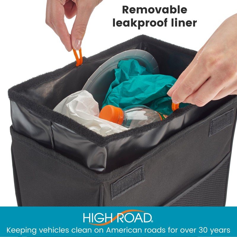 High Road TrashStand Weighted Car Trash Can with Lid and