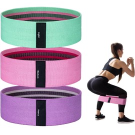 Fabric Resistance Bands, 3 Level Non-Slip Exercise Booty Bands for Men & Women Leg and Glutes - for Home and Gym Workout