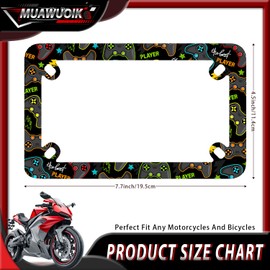 Motorcycle Cool Game Console License Plate Frame Game Player Stainless Steel Funny Motorbike License Plate Holder Tag Motorcycle Accessory Decoration 7.7" x 4.5"