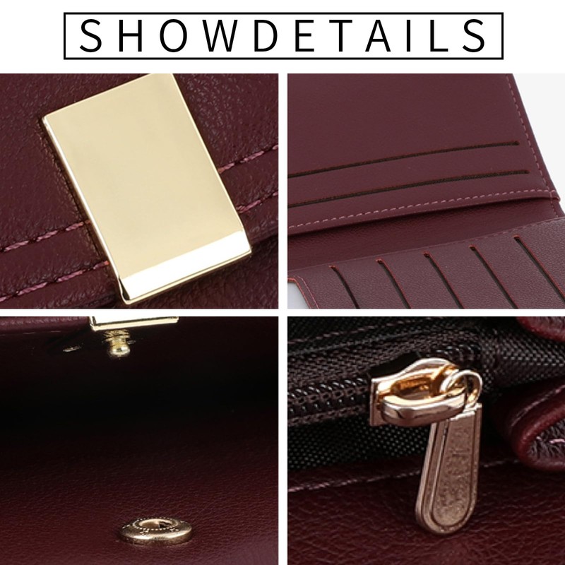 LEEXTON Multifunctional Women's Long Purse, Large Purse, PU Leather Wallet