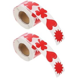 Pegatina de Bronceado Corporal Roja de Papel, 2 Rollos 500 por Rollo, Fácil de Retirar, para Decorar Calendarios, Postales y Diarios