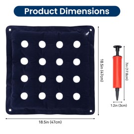 Pressure Relief Cushion for Prevention Sores Inflatable Seat Air Cushions for Bottoms Flocking 16 Holes Square Pressure Cushions,Cushion Anti Bedsore with Bonus Air Pump for Wheelchair Office Chair