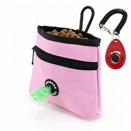 COOWONE Dog Treat Pouch with Pet Training Clicker, Detachable Dog Puppy Training Treat Bag, 900D Oxford Cloth Magnetic Closure Small Dog Walking Bag for Travel or Outdoor Use