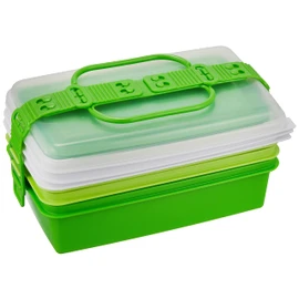 Picnic lunch box, 3-storey family pack. Including three serving dishes.