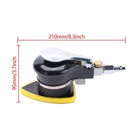 Air Sander, Orbital Sander, Air Orbital Sander, 12,000 rpm, Air Pressure Polishing Tool, Air Polisher, Triangle, 5 Holes, Handheld, Low Consumption, Low Noise, Artificial Stone, Furniture, Wood, Metal, Automotive Grinding, Polishing, Velcro Type (2.9 x 3