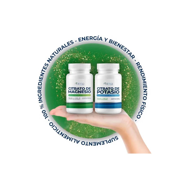 Naima Citrato Magnesio Potasio Cápsulas 500mg 2x100u Gluten