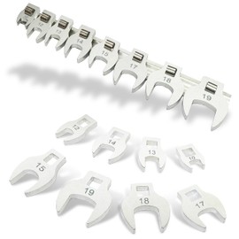 SABLUE 8-Piece Crowfoot Wrench Set (Metric/mm) Crows Foot, Ideal for Tight Automotive Repair Spaces S0046