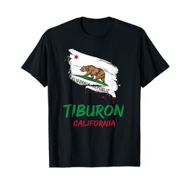 Tiburon California Paint Splatter Flag Vacation Souvenir T-Shirt