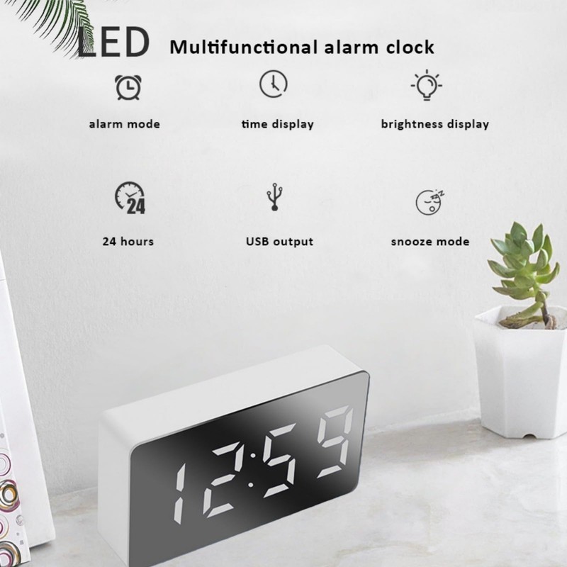 Digital Alarm Clock,Small Travel Alarm Clock,Mini Led Display Alarm Clock