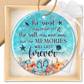 ZAGKOO Beach Themed Gift - Beach Gifts for Women - Beachy Ornaments - Decoration Gifts for Women, Men, Family, Friends - Beachy Christmas Party Decorations - Ceramic Christmas Ornament 2025