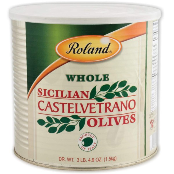 Roland Foods Whole Castelvetrano Olives, Specialty Imported Food, 3 Lb 4.9 Oz Can