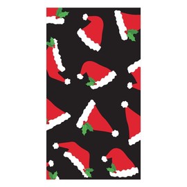 Caspari Santa Hat Toss Paper Christmas Guest Towel Napkins in Black - 15 Per Package