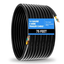100 FT 14 Gauge 4 Wire Trailer Wire Insulated Copper 4 Conductor Wires