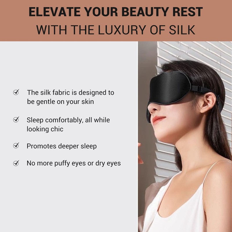 LaCourse 100% Grade 6A Mulberry Silk Sleep Eye Mask for
