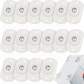 Self Adhesive Caster Wheels Mini Swivel Wheels Stainless Steel Paste Universal Wheel 360 Degree Rotation Sticky Pulley for Bins Bottom Storage Box Furniture Trash Can (16 Pieces)