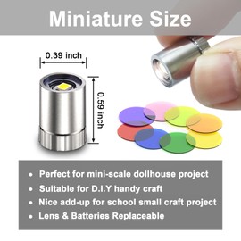 24 Full-color Pack Tiny Miniature DIY Battery Operated LED Lights,White LED with 48 Pcs colorful lens,Wireless Miniature Light for Artwork,Building blocks,,DIY Hand Craft,Toy figures,Mini-scale Model