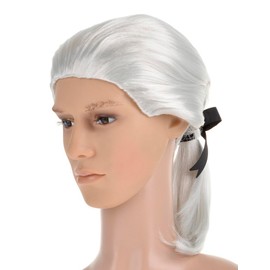 Men's Wig White with Braid
