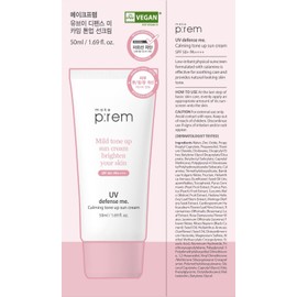 MAKEPREM UVA UVB Defense Me Calamine Calming Sun Cream SPF 50+ PA++++ 1.69 Fl Oz Korean Mineral Sunblock VEGAN Sunscreen Reef-safe Mild Non-Irritating Sensitive Acne-Prone Skin Non-Nano No Chemicals