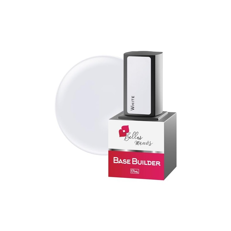 Bellas Manos Builder Gel, White, 17 ml, mittlere Viskositäts-Erweiterungsformel (weiß,