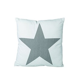 Out of the blue 190212 cream cushion with grey star, approx. 15.75 x 15.75 inch, filling weight: 1.8 oz