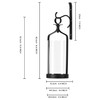 Souliron Hanging Hurricane Glass Wall Sconce Candle Holder Black Metal