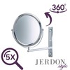 JERDON Two-Sided Wall-Mounted Makeup Mirror with 3X-1X Magnification –9” Diameter