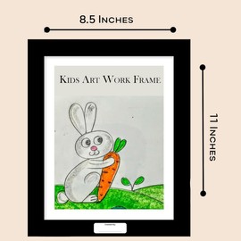[Upgraded] 2-Pack Kids Artwork Frames changeable - Kids Art Frame, Kids Art Frames Holds 50 to 80 pcs, Wall Mounted & Self Standing Frame for Children Schoolwork, Home or Offices (Black, 2-Pack & 8.5”x11”)