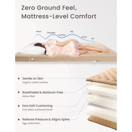 ZonLi Japanese Floor Futon Mattress Twin Size 39"x 80",100% Cotton 4'' Thicken Tatami Mattress,Foldable Sleeping Pad,Portable Dormitory Tatami Mat,Roll Up Floor Lounger Bed for Adult (Khaki)