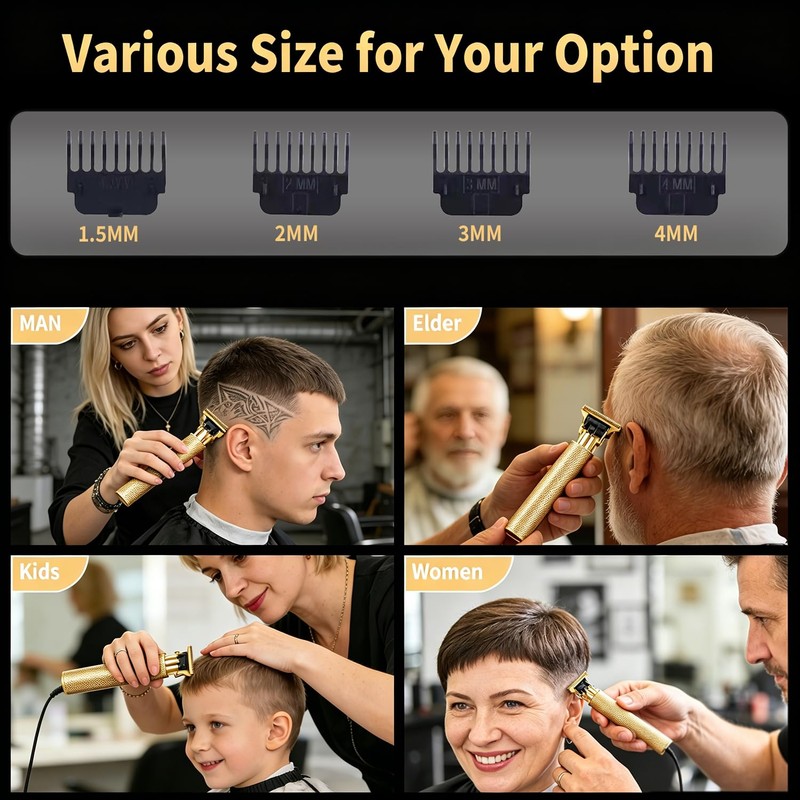 KDYNIX Professional Hair Trimmer for Men, Electric Beard Trimmer, Cordless